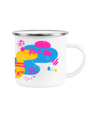 12 oz Fine SS Enamel Cup - Silver Rim